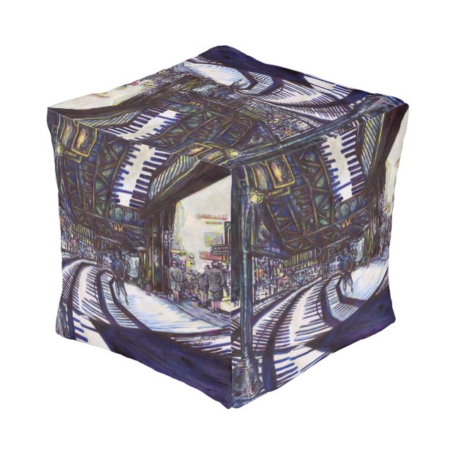 Dusting the Piano Pouf (Angled Back)