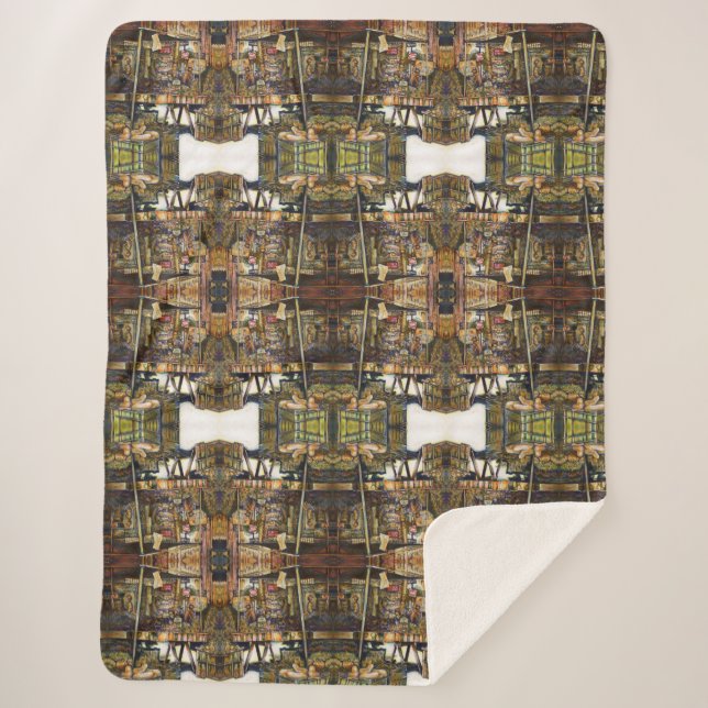 Dusting the Piano Sherpa Blanket (Front)