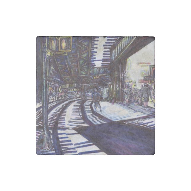 Dusting the Piano Stone Magnet (Front)