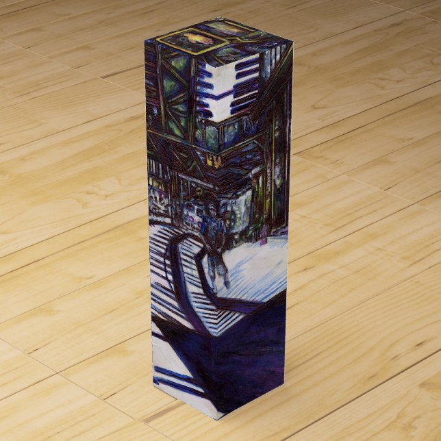 Dusting the Piano Wine Box (Front)