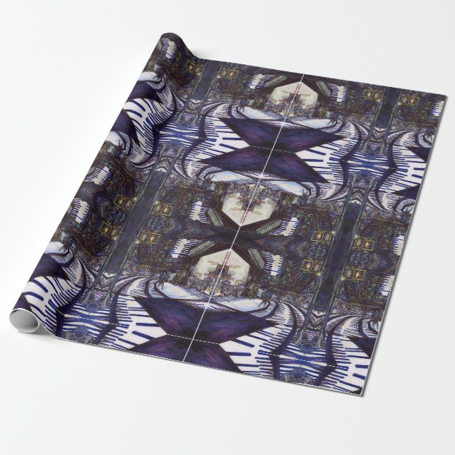 Dusting the Piano Wrapping Paper (Unrolled)
