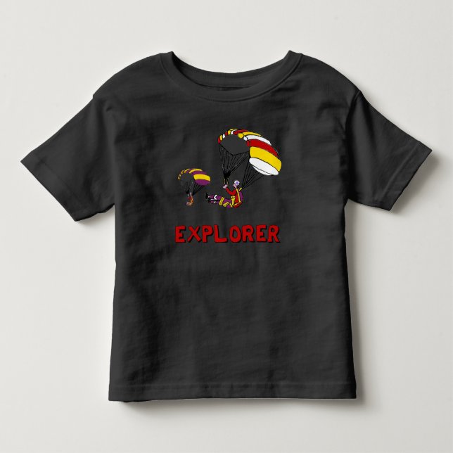 Dustin's "Explorer" Hoodie Toddler T-shirt (Front)