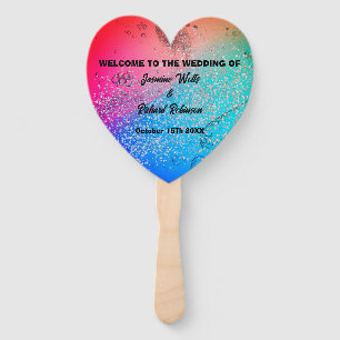 Dusty Abstract Black Script Wedding Hand Fan