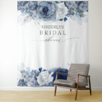 Dusty and Navy Blue Floral Bridal / Baby Shower