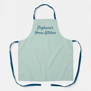 Dusty aqua & blue personalized home kitchen apron
