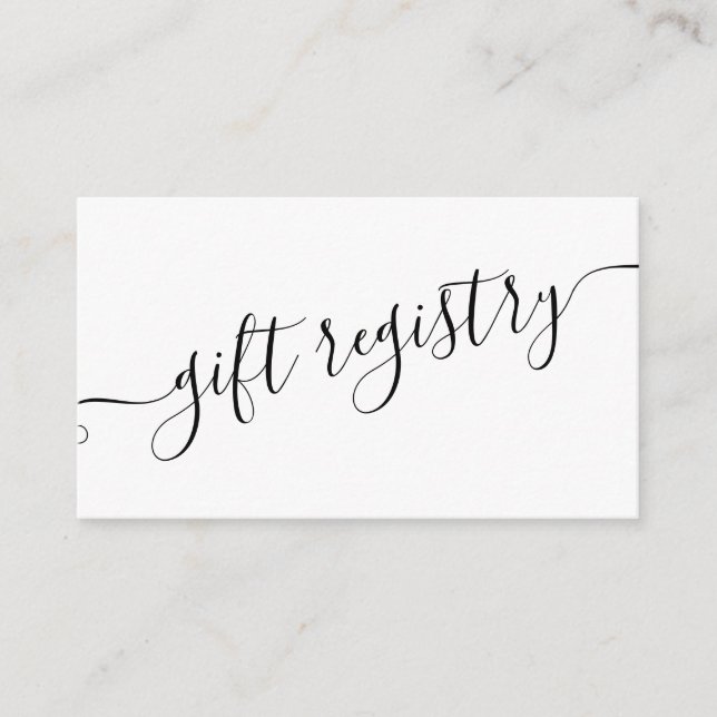 Dusty Black Calligraphy Casual Handwriting Gift Enclosure Card (Front)