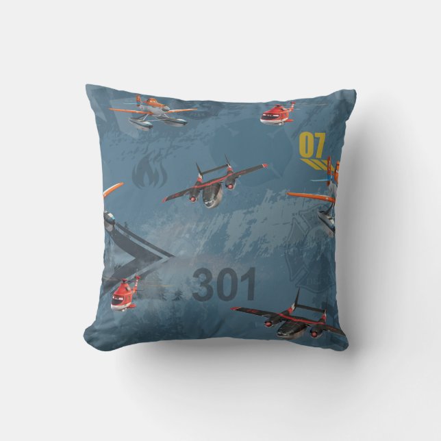 Dusty, Blade Ranger, And Cabbie Pattern Throw Pillow (Front)