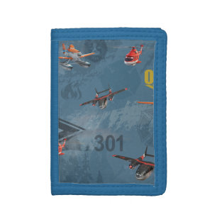 Dusty, Blade Ranger, And Cabbie Pattern Trifold Wallet