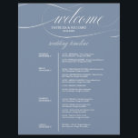 Dusty Blue 4 Days Wedding Itinerary Chic<br><div class="desc">Dusty Blue 4 Days Wedding Itinerary Chic Cards</div>