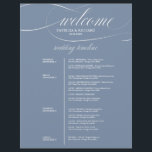 Dusty Blue 4 Days Wedding Itinerary Chic<br><div class="desc">Dusty Blue 4 Days Wedding Itinerary Chic Cards</div>