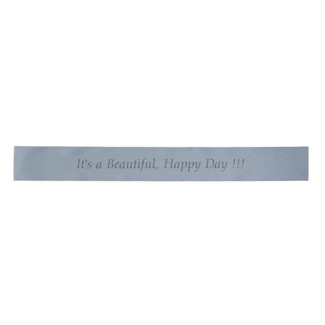 Dusty Blue 8C9DAD - Custom Message or Blank Satin Ribbon (Front)