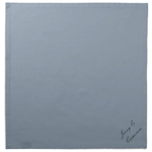 Dusty Blue 8C9DAD - With Name or Blank Cloth Napkin