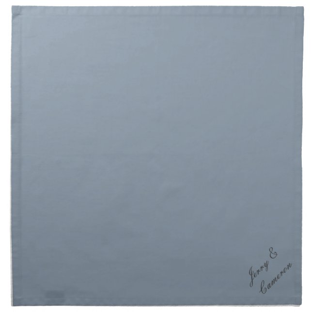 Dusty Blue 8C9DAD - With Name or Blank Cloth Napkin (Front)