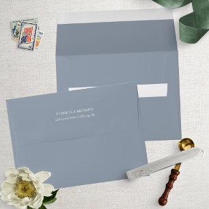 Dusty Blue A7 Wedding Envelope with Return Address