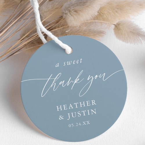 Dusty Blue A Sweet Thank You Wedding Favor Favor Tags