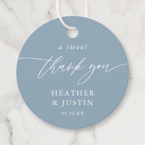 Dusty Blue A Sweet Thank You Wedding Favor Favor Tags