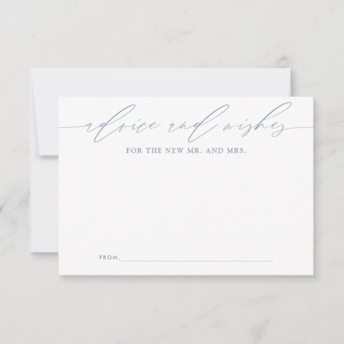 Dusty Blue Advice for Newlyweds Keepsake Card