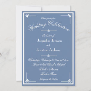 Dusty Blue All In One RSVP Email Website Wedding Invitation