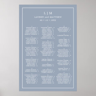 Dusty Blue Wedding Seating Chart Template - 24x36 or A1 size – We Do Bou