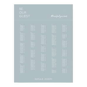 Dusty Blue Alphabetical Wedding Seating Chart