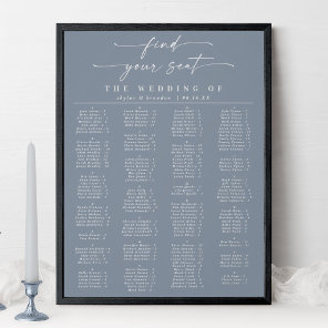 Dusty Blue Alphabetical Wedding Seating Chart