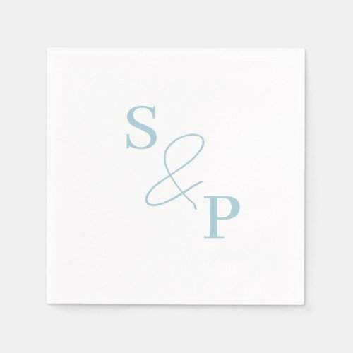 Dusty Blue Ampersand Monogram Wedding Napkin