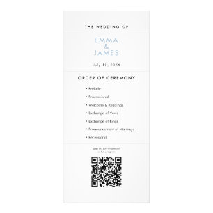 Dusty Blue Ampersand Wedding Program QR Code