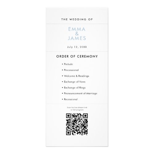 Dusty Blue Ampersand Wedding | Program | QR Code