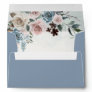 Dusty Blue and Blush Pink Mauve Floral Wedding Envelope