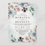 Dusty Blue and Blush Pink Mauve Floral Wedding Invitation
