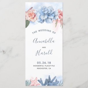 Dusty Blue and Blush Wedding Programs