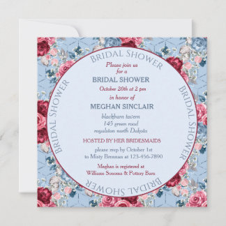Dusty Blue and Burgundy Bridal Shower
