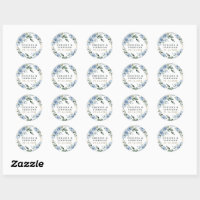 Wedding invitation classic round sticker, Zazzle