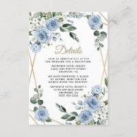 Dusty Blue and Gold Elegant Floral Rustic Wedding
