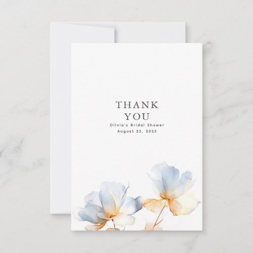 Dusty Blue and Gold Floral Thank You