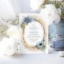 Dusty Blue and Gold Glitter Baptism Invitation