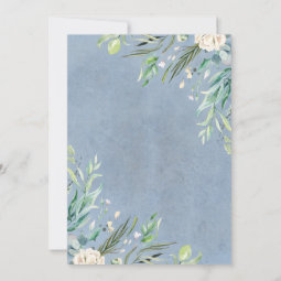 Dusty Blue and Greenery Modern Wedding Invitation | Zazzle