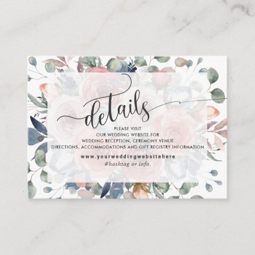 Dusty Blue and Greenery Website  Details  Enclosure Card