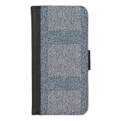 Dusty Blue and Grey on Tweed Design iPhone 87 Wallet Case