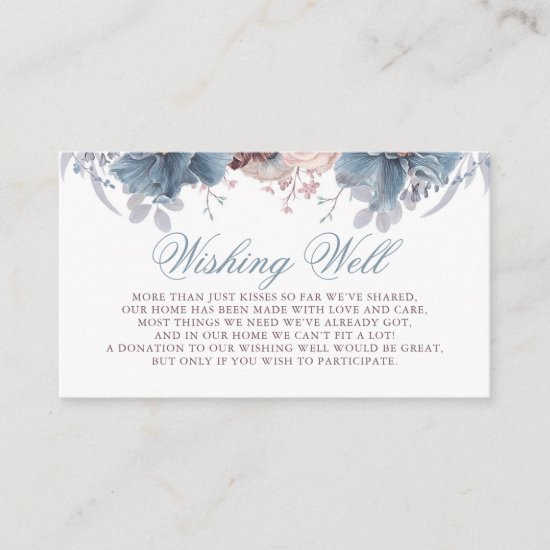 Dusty Blue and Mauve Wishing Well Enclosure Card
