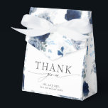 Dusty Blue and Navy Blue Floral Wedding Favor Box<br><div class="desc">Dusty blue and navy blue flowers elegant thank you favor boxes</div>