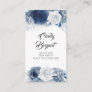 Dusty Blue and Navy Blue Flowers Elegant Stylish Business Card
