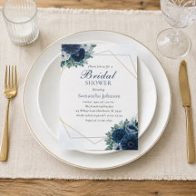 Dusty Blue and navy Floral Bridal Shower