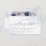 Dusty Blue And Navy Floral Elegant Wedding Website Enclosure Card