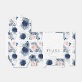 Dusty Blue and Pink Floral Wedding Favor Boxes (Unfolded)