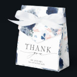 Dusty Blue and Pink Floral Wedding Favor Boxes<br><div class="desc">Dusty blue and pink flowers elegant thank you favor boxes</div>