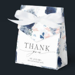 Dusty Blue and Pink Floral Wedding Favor Boxes<br><div class="desc">Dusty blue and pink flowers elegant thank you favor boxes</div>