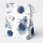 Dusty Blue and Pink Floral Wedding Favor Boxes (Back Side)