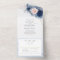 Dusty Blue and Pink Flowers Elegant Modern Wedding