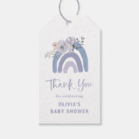 Dusty Blue and Purple Boho | Rainbow Baby Shower Gift Tags